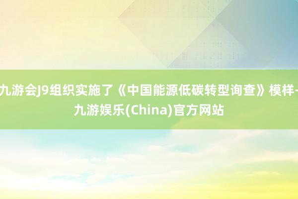 九游会J9组织实施了《中国能源低碳转型询查》模样-九游娱乐(China)官方网站
