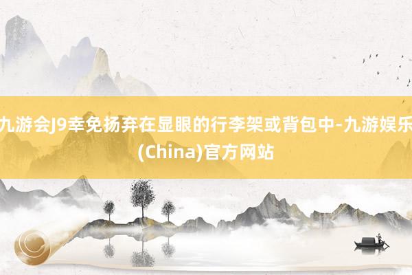 九游会J9幸免扬弃在显眼的行李架或背包中-九游娱乐(China)官方网站